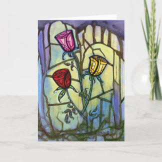 Cartão The Three Roses Blank Greeting Card