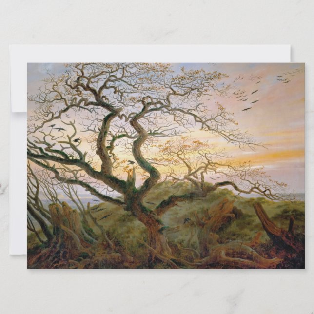 Cartão The Tree of Crows (por Caspar David Friedrich) (Frente)