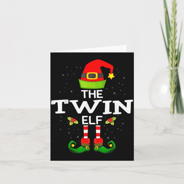 Cartão The Twin Elf Christmas Family Matching Pajama  (Frente)