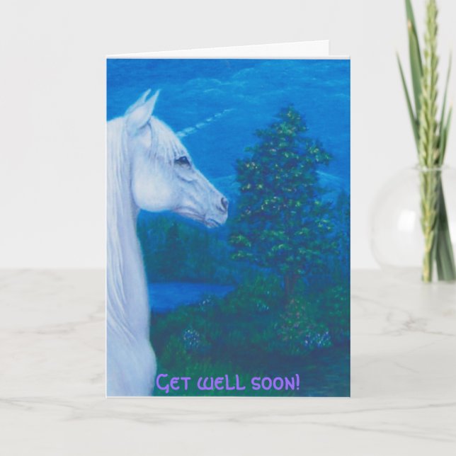 Cartão The unicorn "Get well" greeting card (Frente)