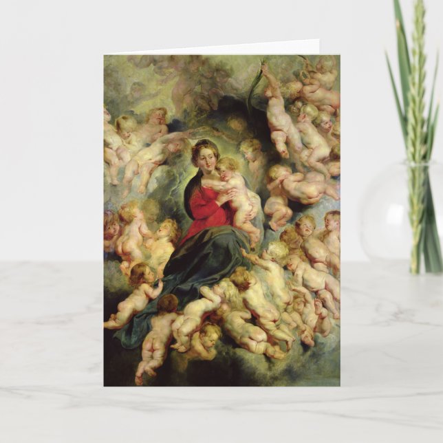 Cartão The Virgin and Child surrounded (Frente)