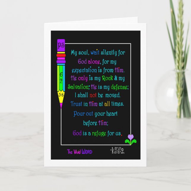 Cartão The Vivid Word Psalms 62: 5-8 greeting card (Frente)