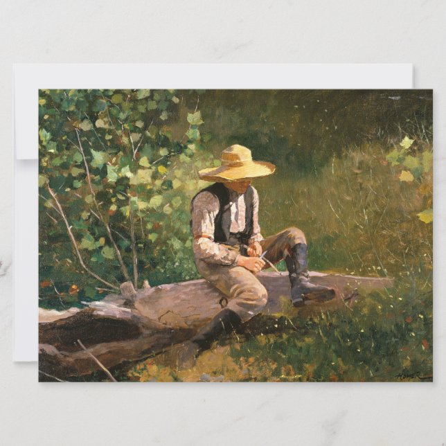 Cartão The Whittling Boy (por Winslow Homer) (Frente)