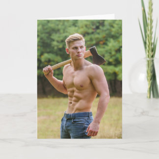 Cartão The Woodsman Hot Guy Greetings Card