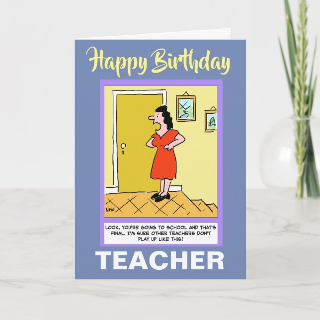 Cartão The Word's Best Teacher - Happy Birthday (Frente)