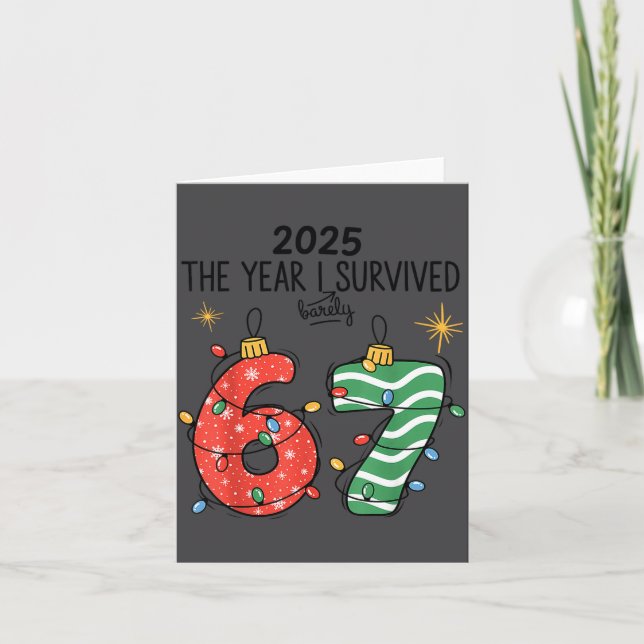Cartão The Year I Barely Survived Christmas 2025 Six Seve (Frente)