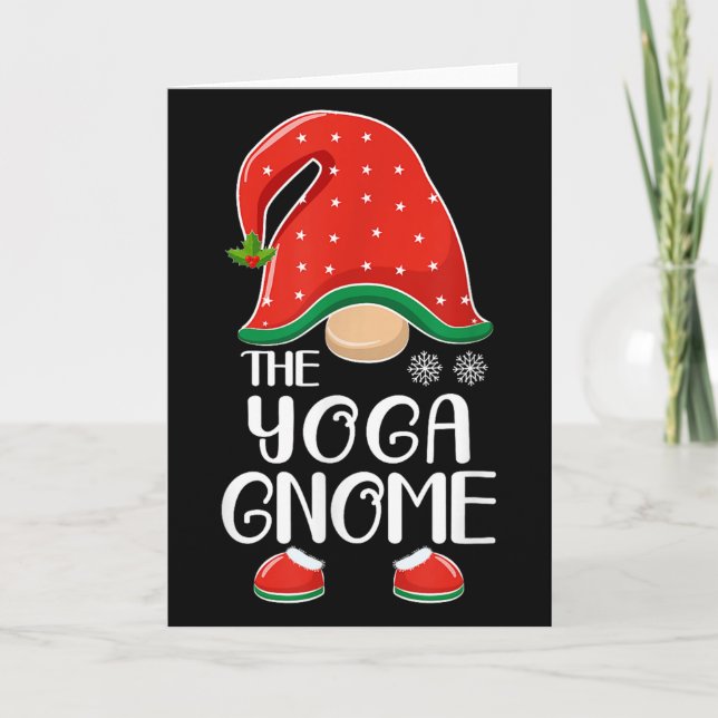 Cartão The Yoga Gnome Elf Matching Family Group Christmas (Frente)