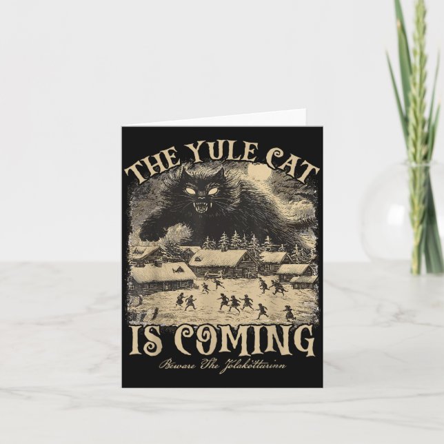 Cartão The Yule Cat Is Coming Icelandic Christmas Cat Mom (Frente)