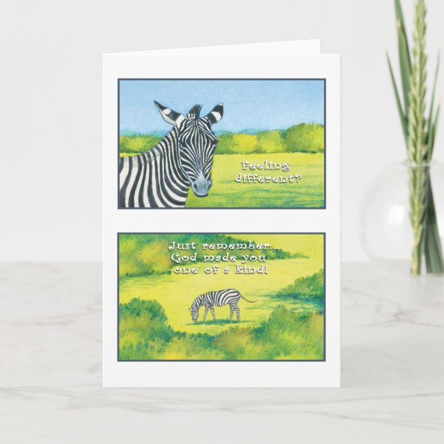 Cartão The Zebra Greeting Card Psalm 139:14 (Frente)