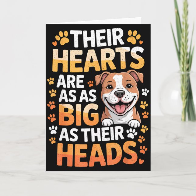 Cartão Their Hearts Are As Big As Their Heads - Tbull Dog (Frente)