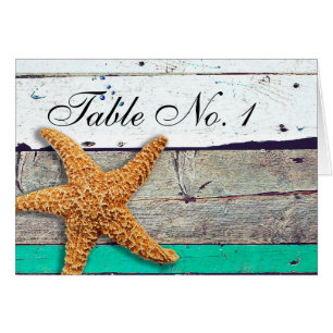 Cartão Theme Starfish Rustic Casamento