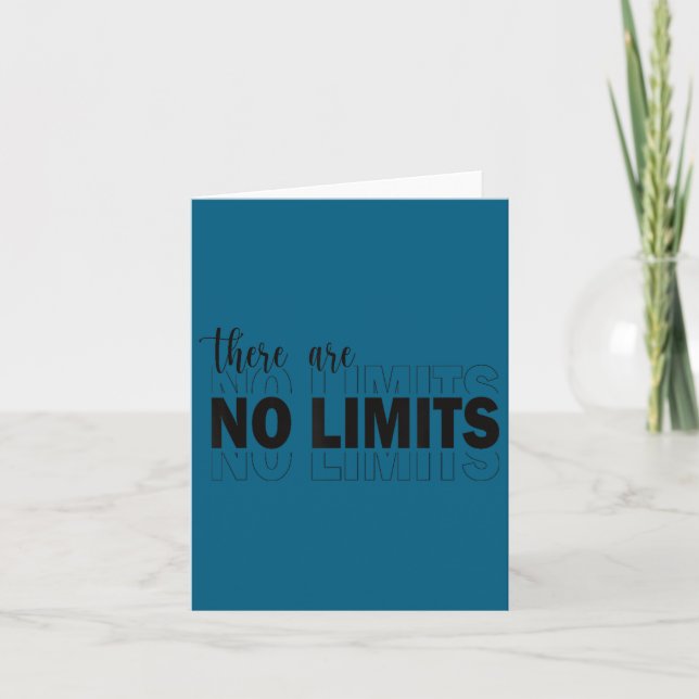 Cartão There Are No Limits Mindset Motivation Black  (Frente)