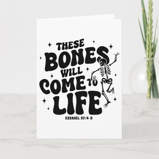 Cartão These Bones Will Come To Life Dancing Skeleton Chr (Frente)