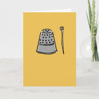 Cartão Thimble and Needle Greeting Card
