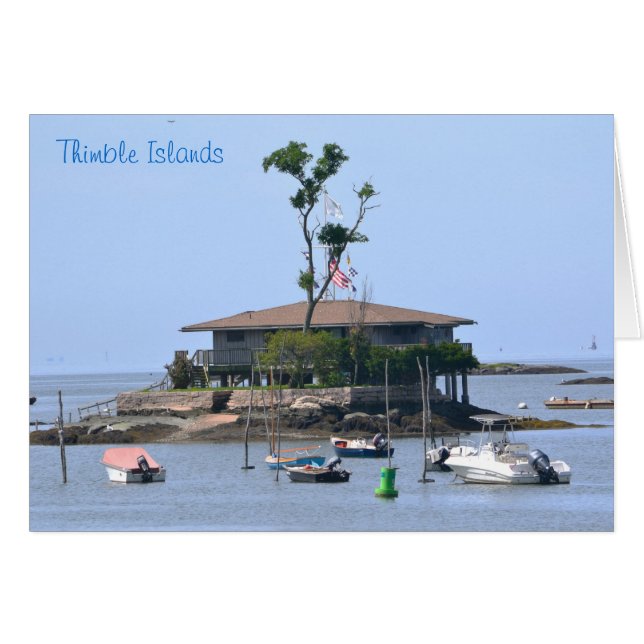 Cartão Thimble Island Notecard (Frente Horizontal)