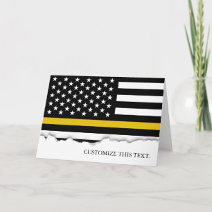 Cartão Thin Gold Line American Flag   911 Dispatch