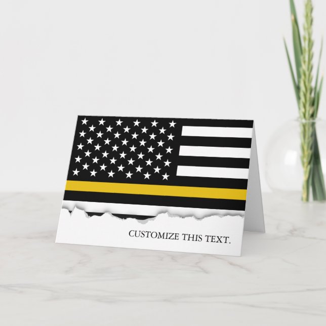 Cartão Thin Gold Line American Flag | 911 Dispatch (Frente)