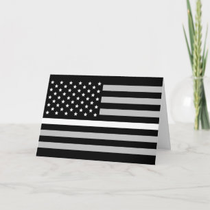 Cartão Thin White line EMS EMT American Flag