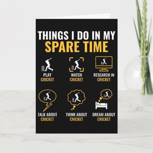 Cartão Thing I Do In My Spare Time Cricket Sport Cricket  (Frente)