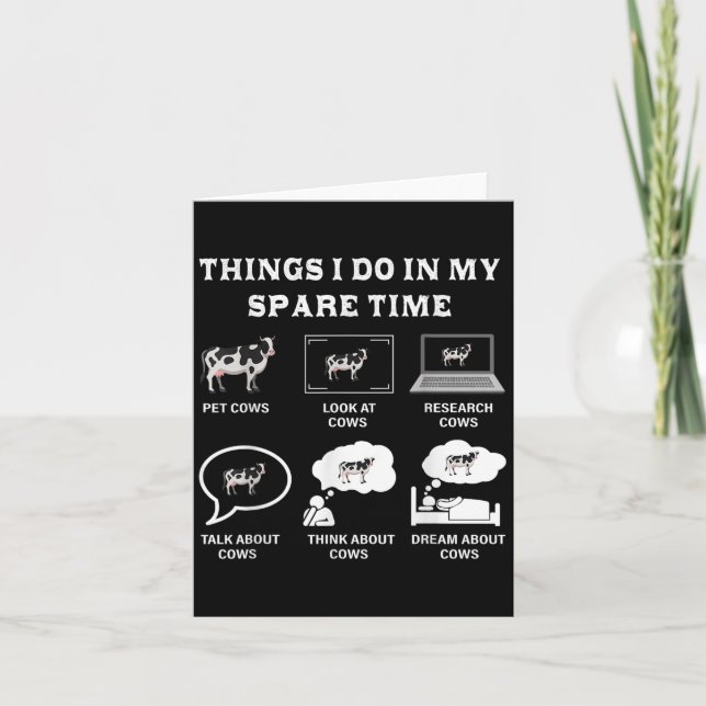 Cartão Things I Do In My Spare Time Cow Lover Farmer Cows (Frente)