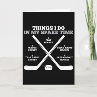 Cartão Things I Do In My Spare Time Funny Boys Hockey Pla