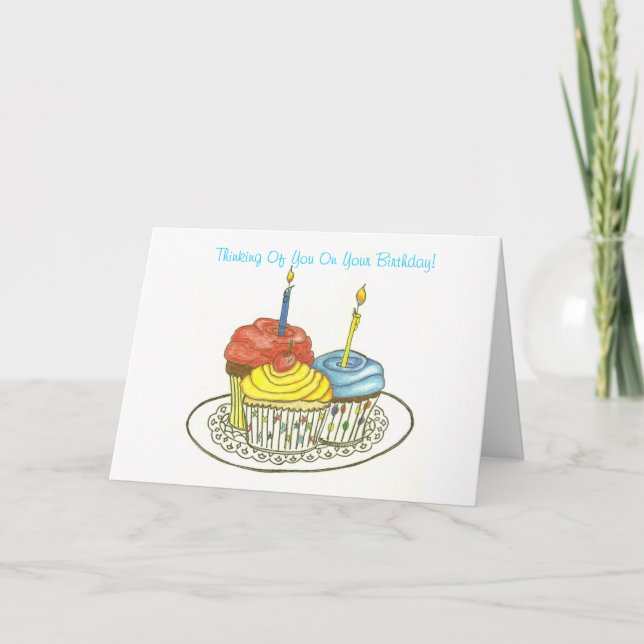 Cartão Think Of You Happy Birthday Card (Frente)