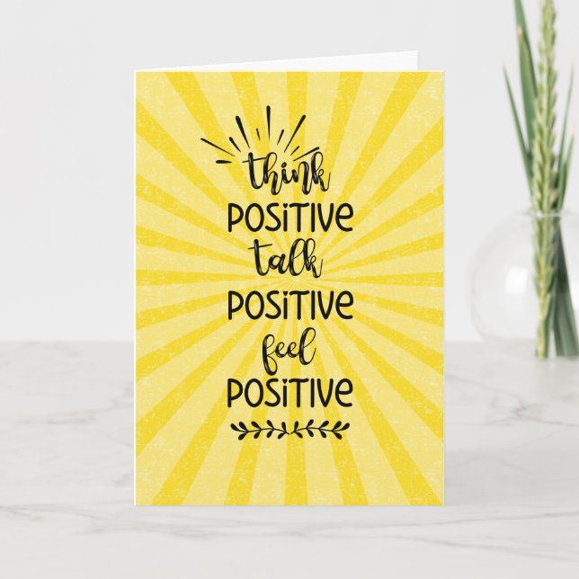 Cartão think positive feel positive mental health (Frente)