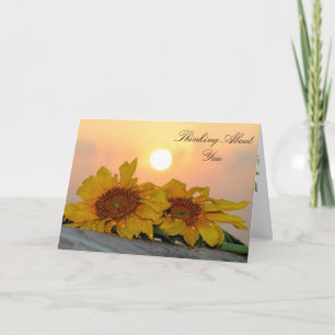 Cartão Thinking about You and Missing You Sunflower Card