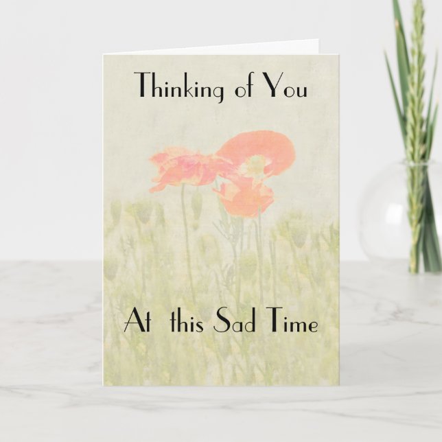 CARTÃO THINKING OF YOU AT THIS SAD TIME GREETING CARD (Frente)