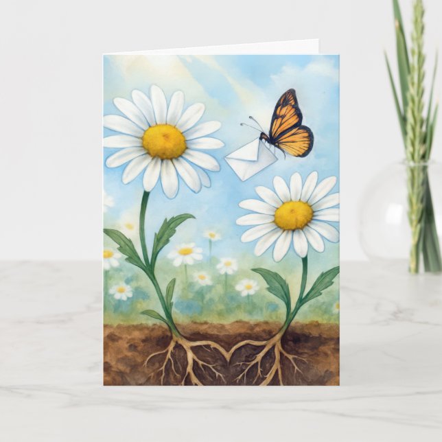 Cartão Thinking of You Butterfly Delivering Mail (Frente)