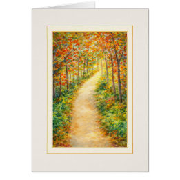 Cartão Thinking of You Card | Autumn Path Art Note Card