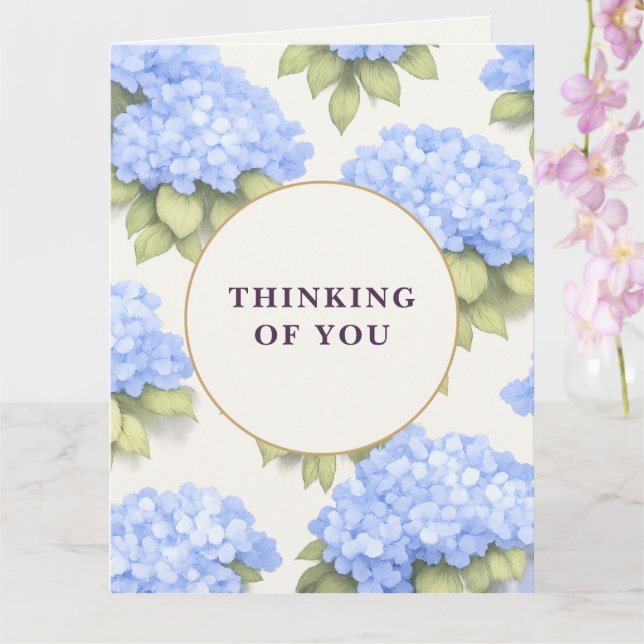 Cartão Thinking of You Card | Blue Hydrangea Floral (Orquídea)