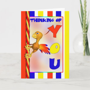 Cartão Thinking Of You Card - Fun Cartoon Phoenix - Fun a