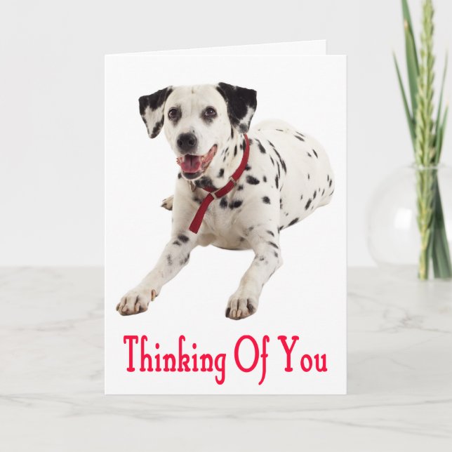 Cartão Thinking of You Dalmatian Puppy Dog Greeting Card (Frente)