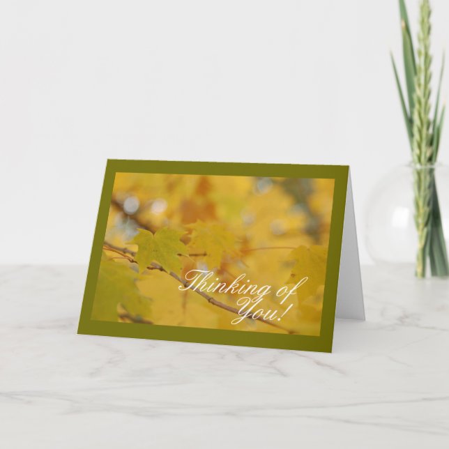 Cartão Thinking of You Fall Leaves (Frente)