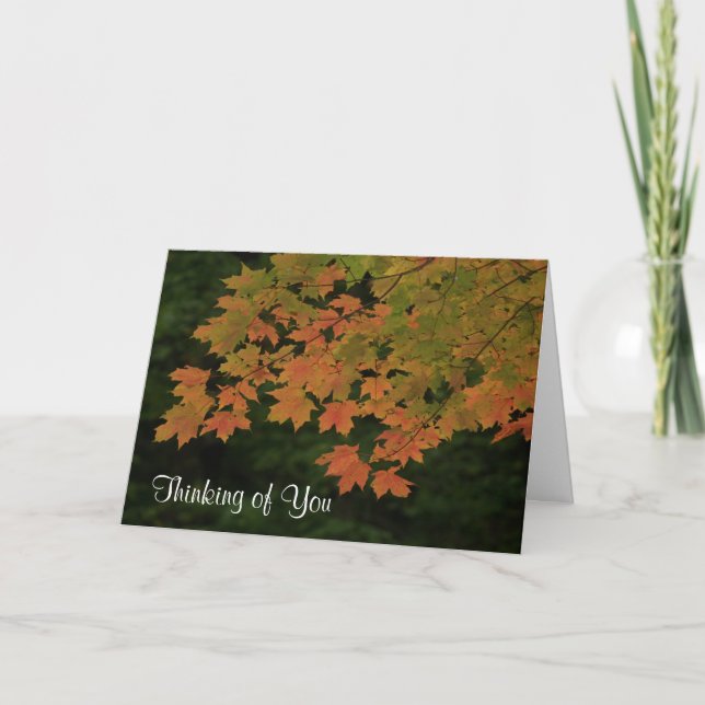 Cartão "Thinking of You" Fall Leaves (Frente)