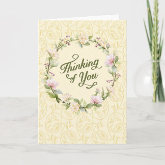 Cartão Thinking of You - floral wreath