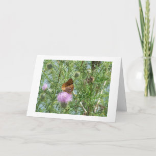 Cartão Thinking of You, Friend,Butterfly & Thistle Flower