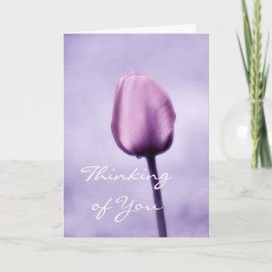 Cartão Thinking of You Lavender Tulip Greeting Card