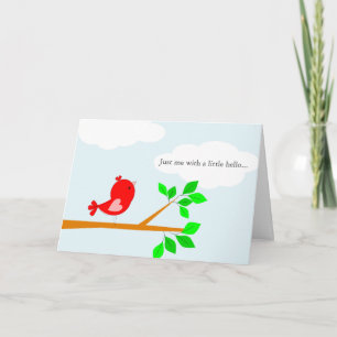 Cartão Thinking of You Little Hello Red Bird Card