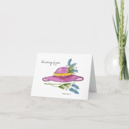 Cartão Thinking of You*Pink Hat Blank note card