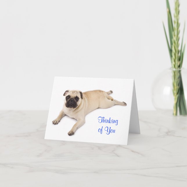 Cartão Thinking of You Pug Blank Note Card (Frente)
