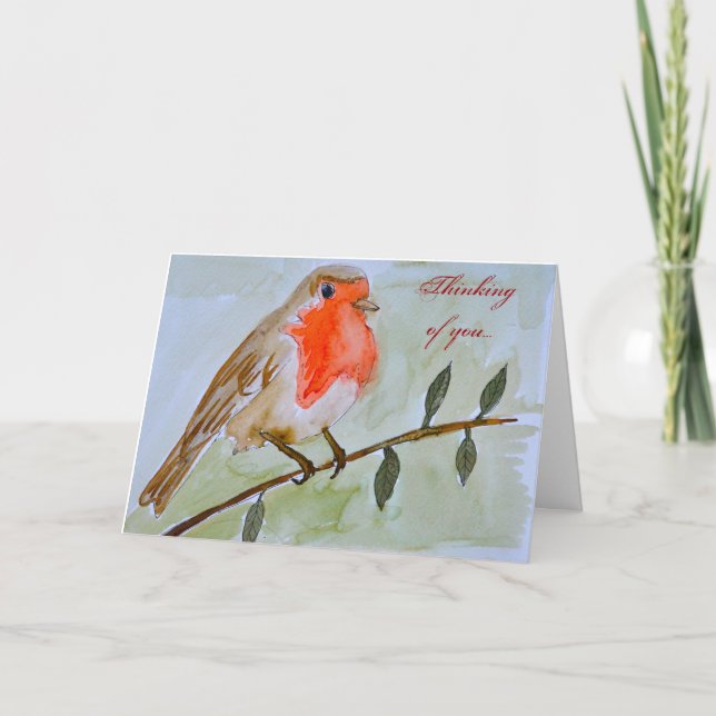 Cartão Thinking of You Robin Card (Frente)