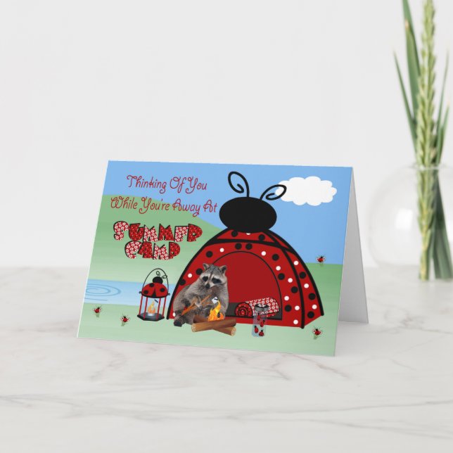 Cartão Thinking Of You While You're Away At Summer Camp (Frente)