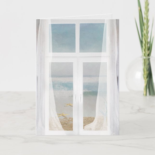 Cartão thinking of you-window with ocean view (Frente)