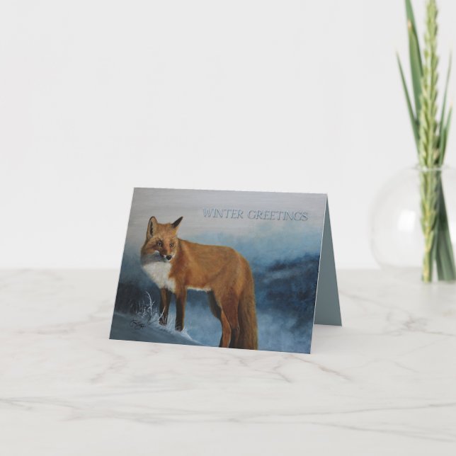 Cartão Thinking Of You - Winter Fox (Frente)