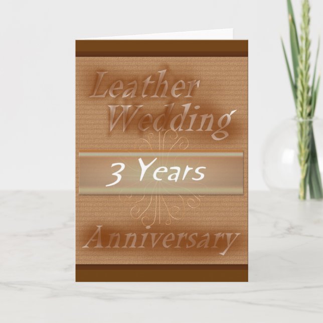 Cartão Third Wedding Anniversary ~ Leather (Frente)