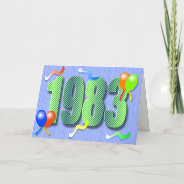 Cartão Thirtieth Birthday 1983 Card (Frente)