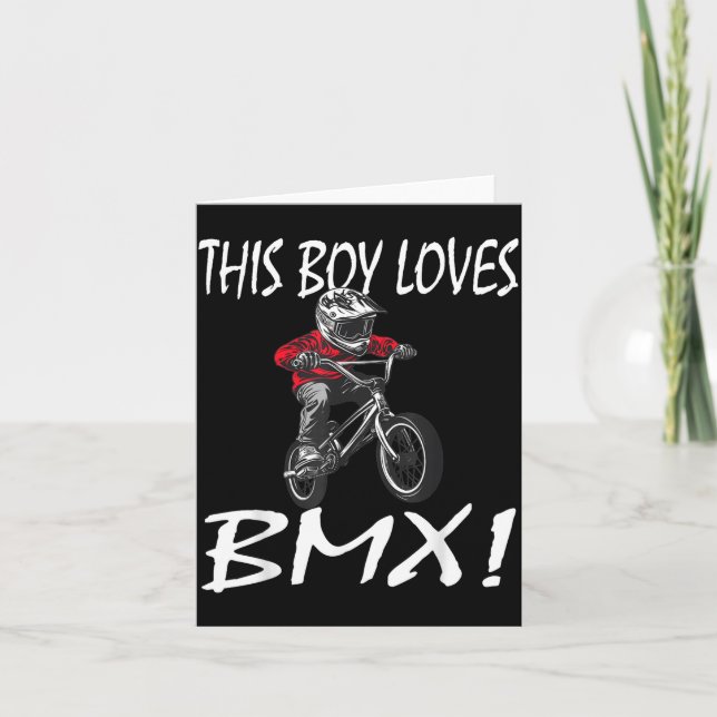 Cartão This Boy Loves Bmx, Kids Bmx  (Frente)