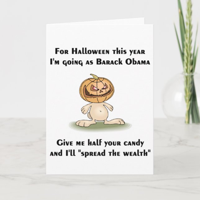 Cartão This Halloween I'm going as Barack Obama (Frente)